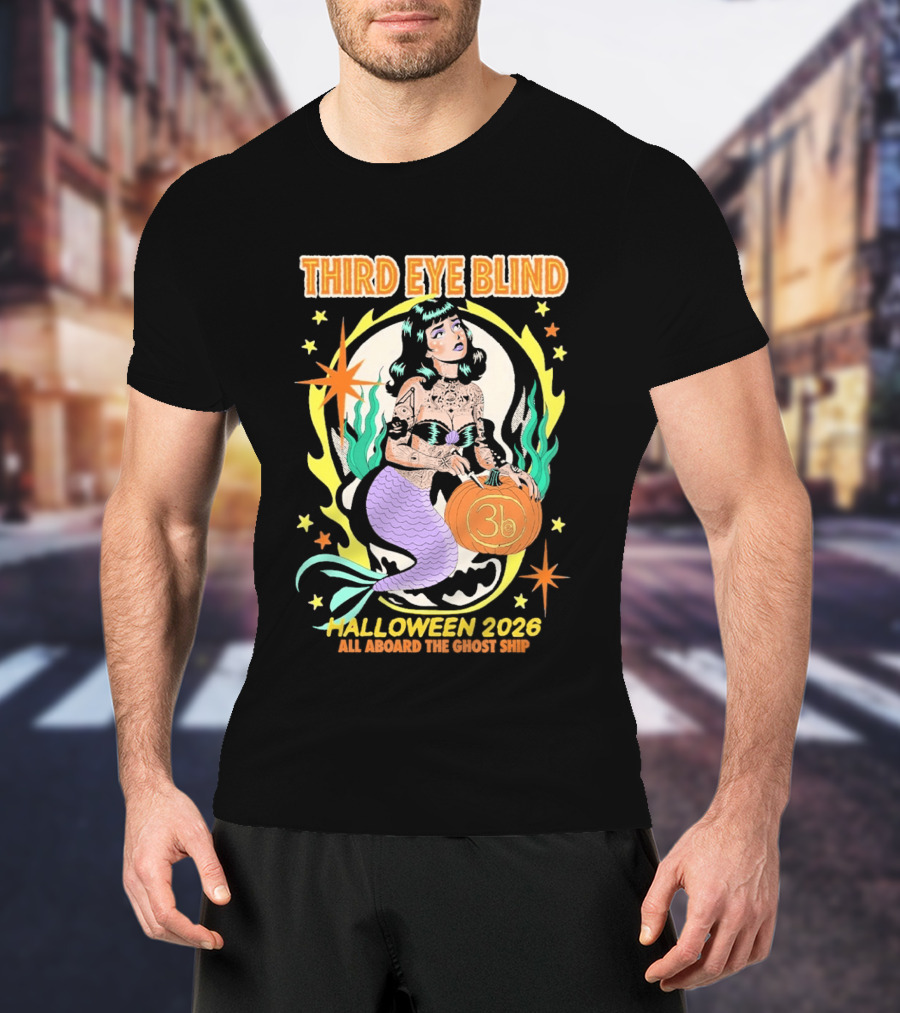 Third Eye Blind Halloween 2026 Mermaid All Aboard The Ghost Ship T-Shirt