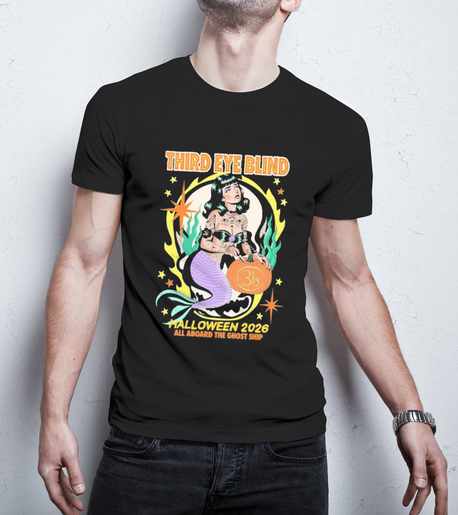 Third Eye Blind Halloween 2026 Mermaid All Aboard The Ghost Ship T-Shirt