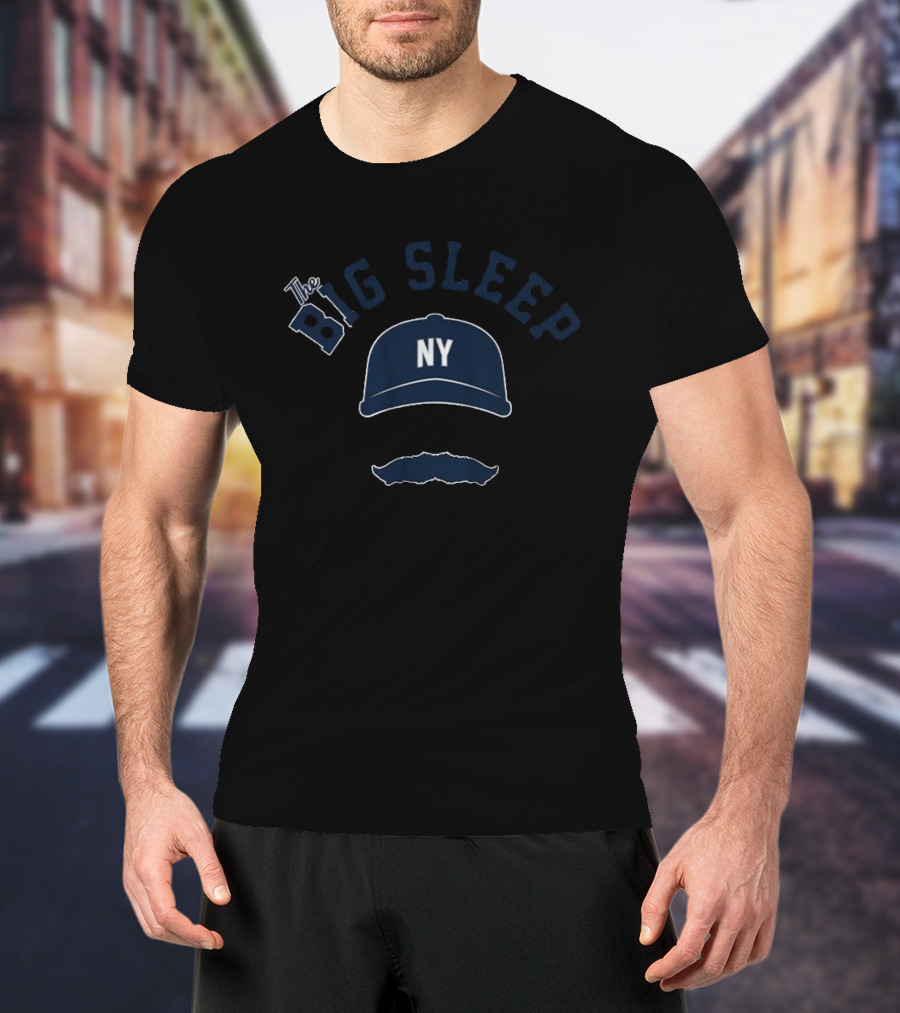 The Big Sleep NY Baseball Cap Moustache T-Shirt