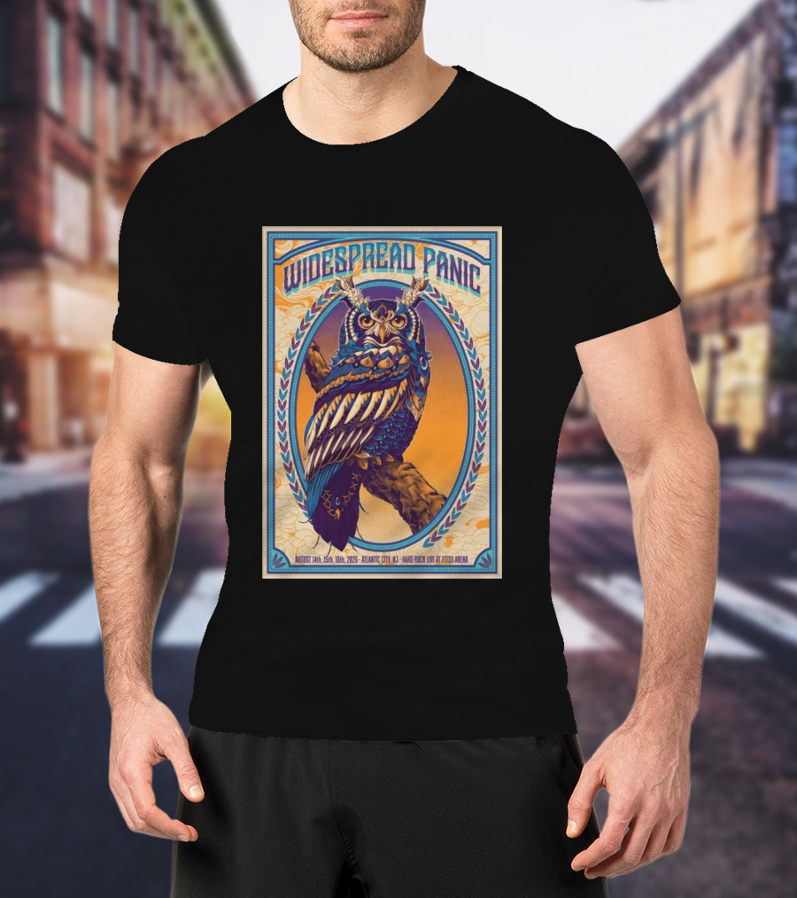 Widespread Panic Atlantic City August 14 16 2026 Hard Rock Live At Etess Arena Owl T-Shirt