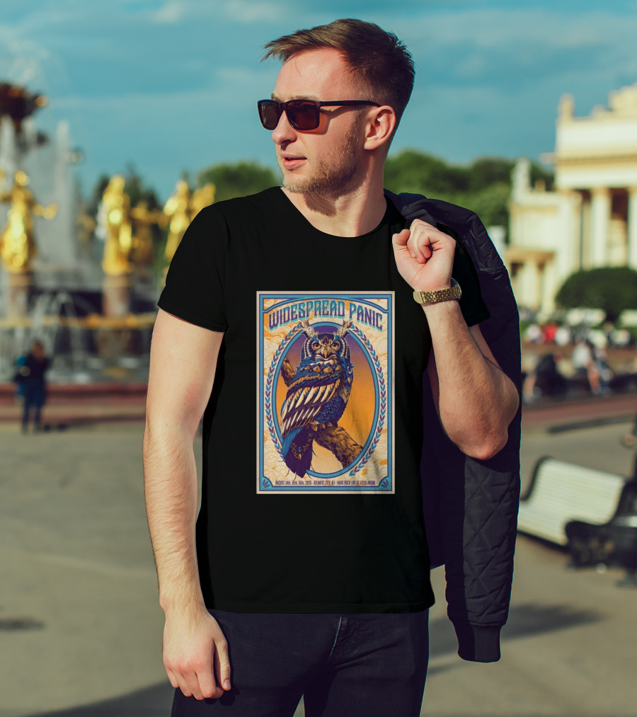 Widespread Panic Atlantic City August 14 16 2026 Hard Rock Live At Etess Arena Owl T-Shirt