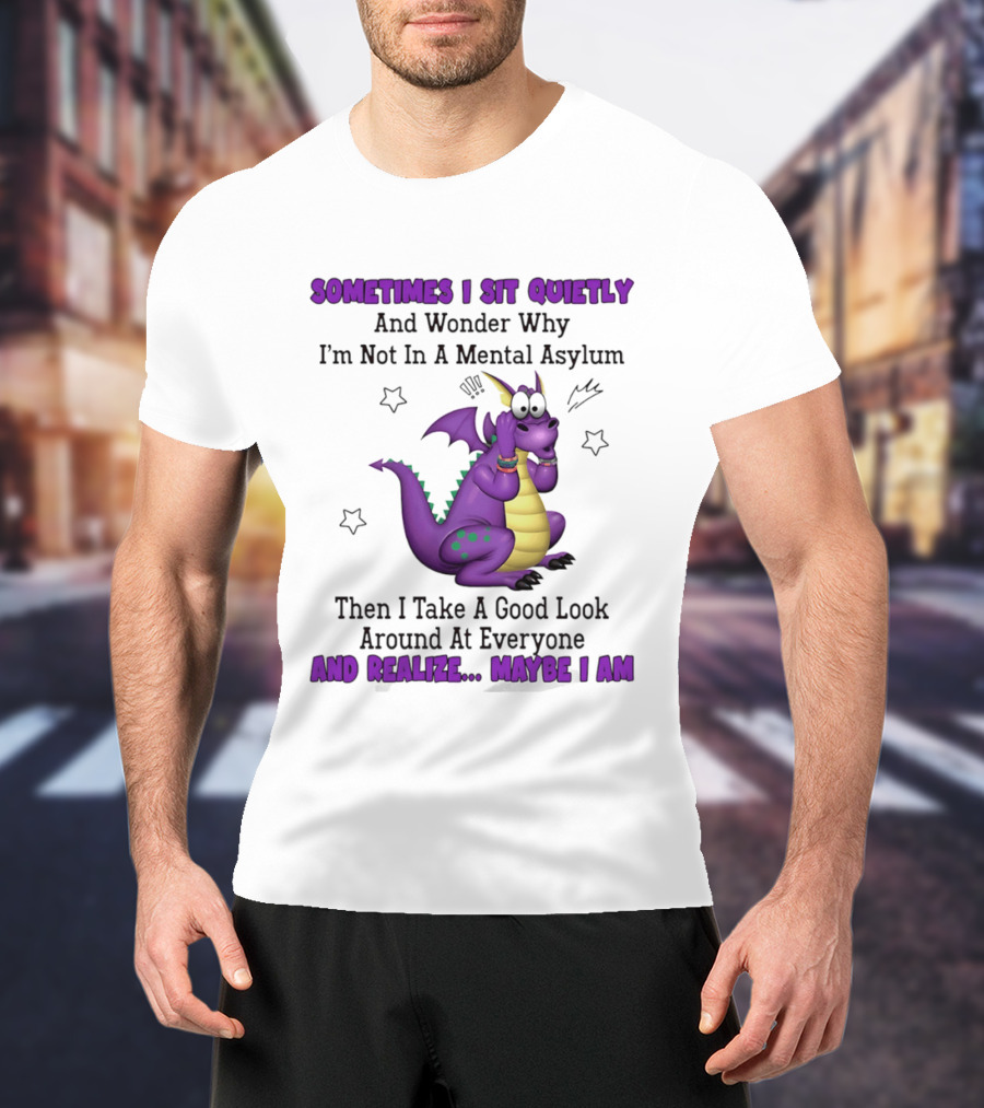 Sometimes I Sit Quietly Wonder Why I'm Not In A Mental Asylum Dragon Realize Maybe I Am T-Shirt
