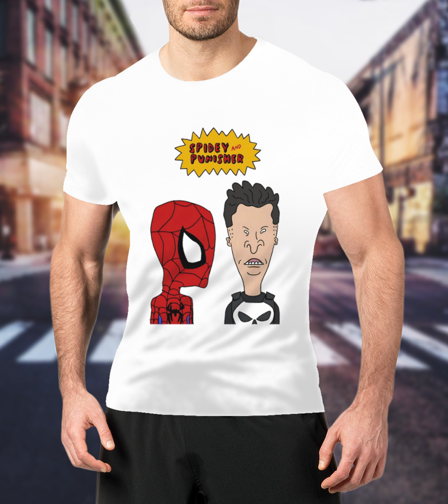 Beavis And Butt Head Spider Man Punisher Parody Marvel Mashup T-Shirt