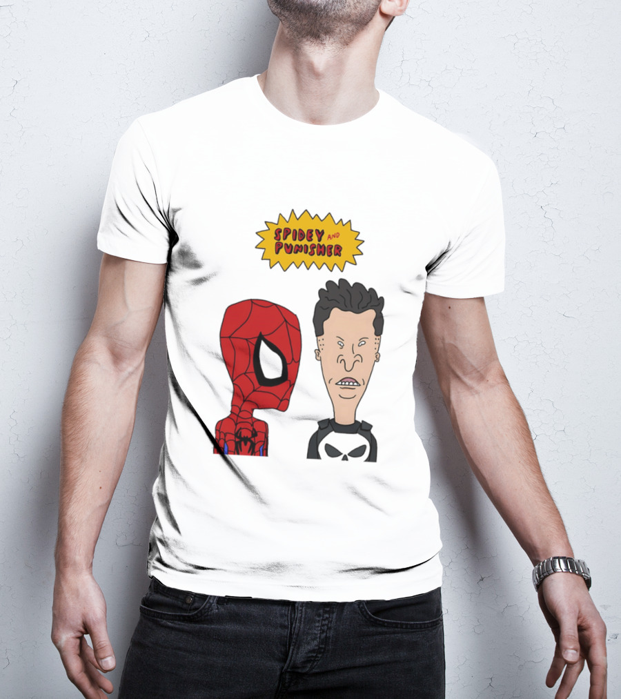 Beavis And Butt Head Spider Man Punisher Parody Marvel Mashup T-Shirt