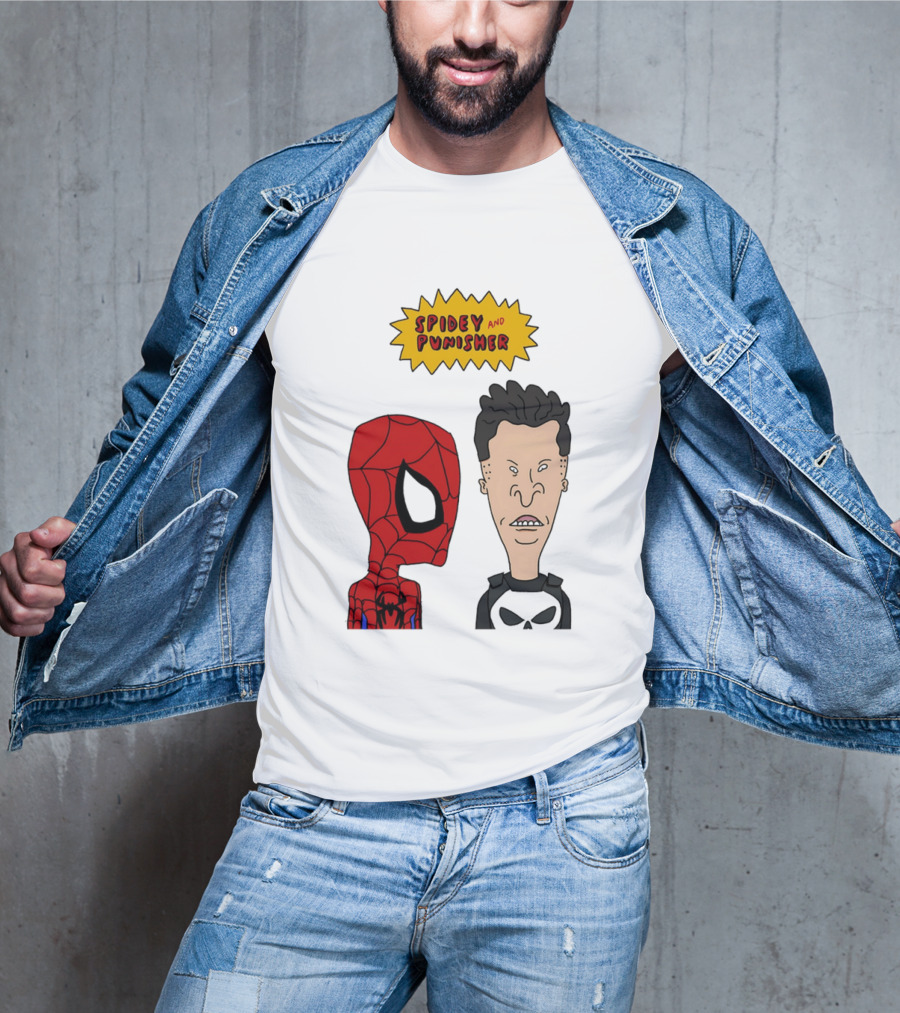 Beavis And Butt Head Spider Man Punisher Parody Marvel Mashup T-Shirt