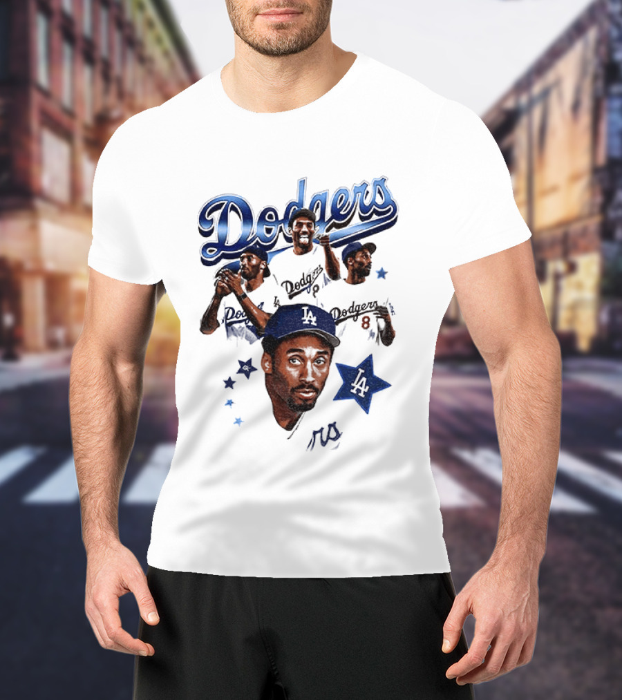 Los Angeles Dodgers Kobe Bryant Tribute Baseball Player Dodgers Jersey White T-Shirt
