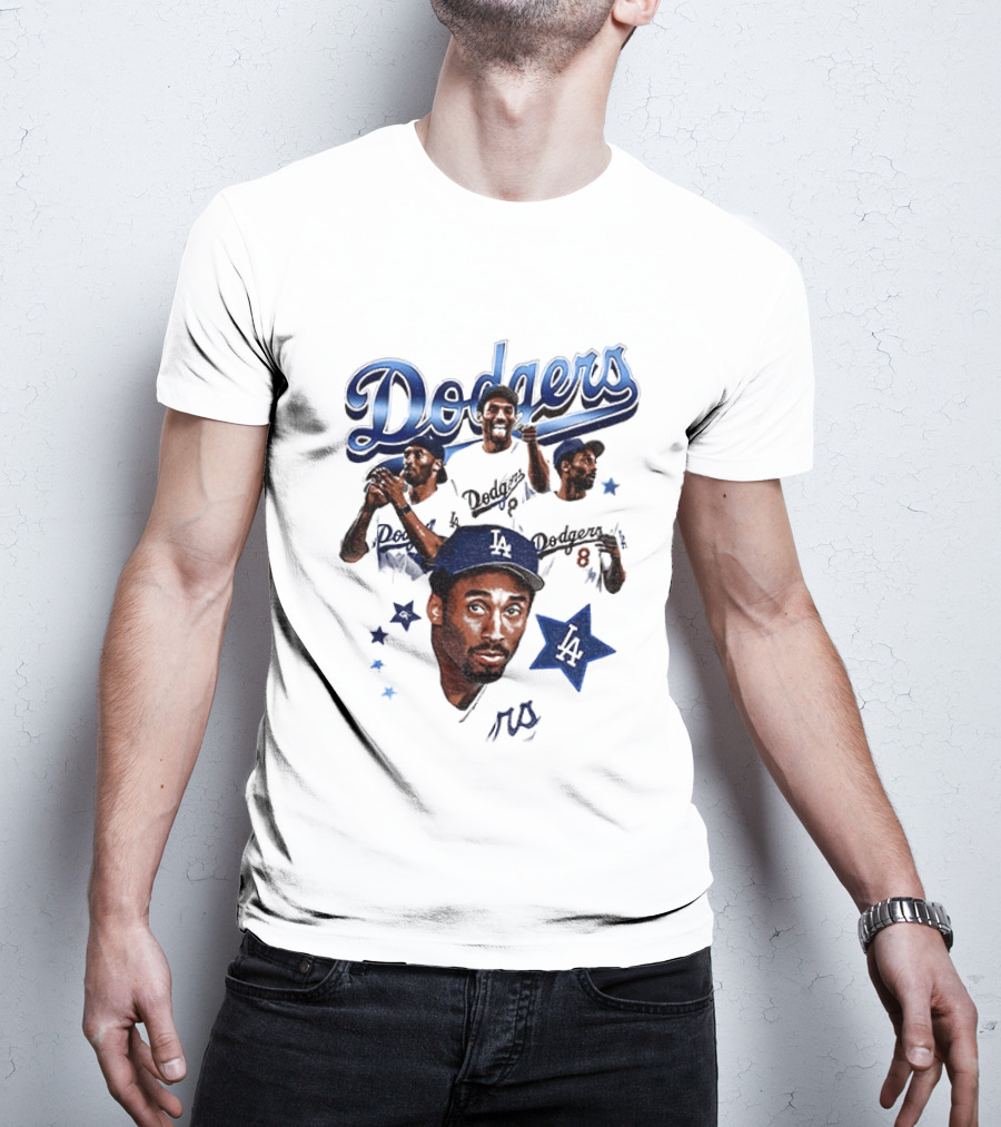Los Angeles Dodgers Kobe Bryant Tribute Baseball Player Dodgers Jersey White T-Shirt