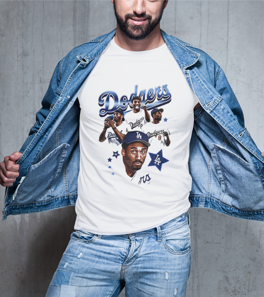 Los Angeles Dodgers Kobe Bryant Tribute Baseball Player Dodgers Jersey White T-Shirt