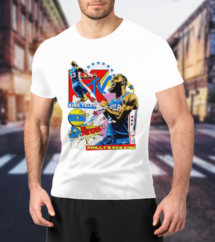 LeBron James MTV King Television Philly's New King Philadelphia 76ers T-Shirt