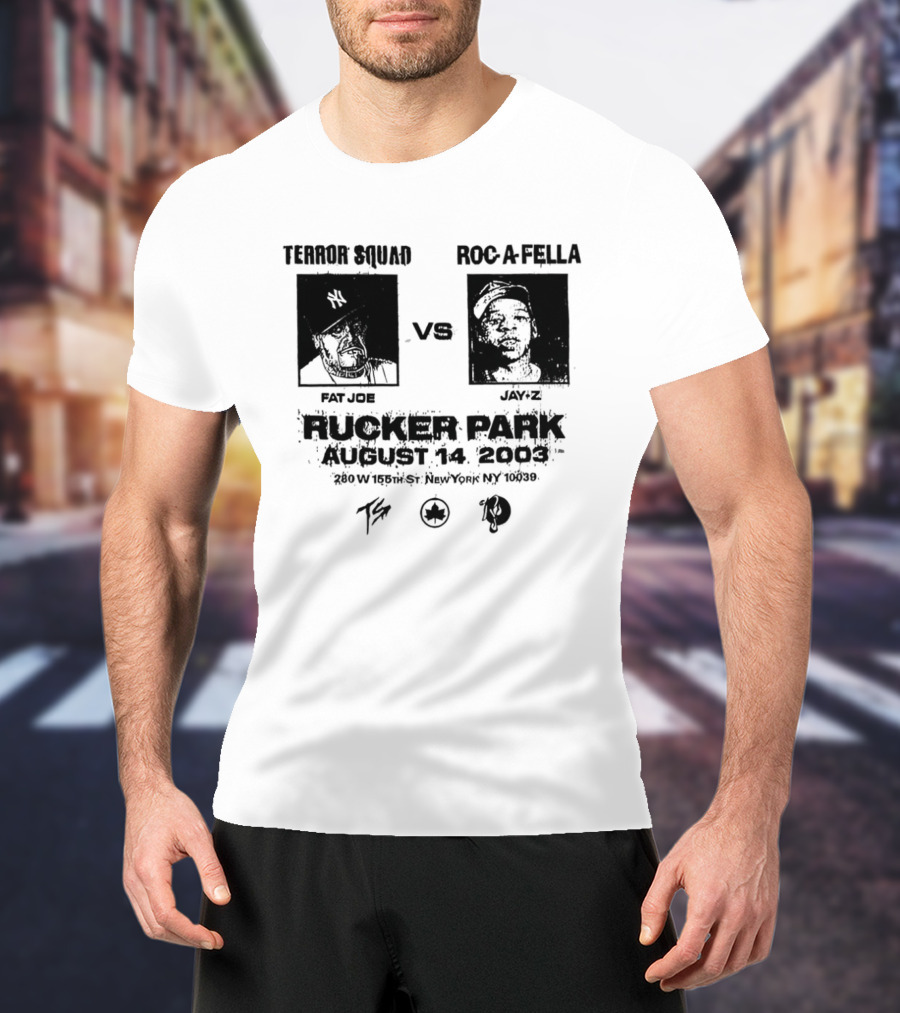 Terror Squad Fat Joe Vs Roc A Fella Jay Z Rucker Park August 30 2003 34th Annual Entertainer's Basketball Classic NYC T-Shirt
