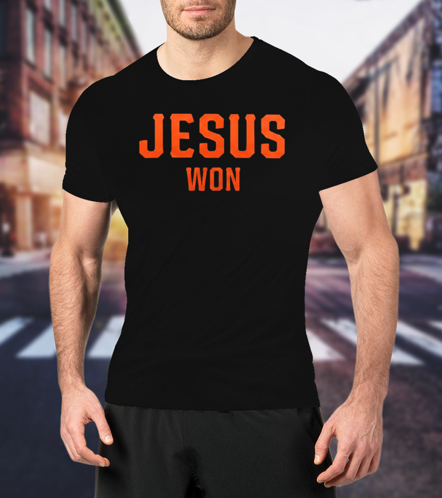 New York Giants 2026 Jesus Won Victory Celebration T-Shirt