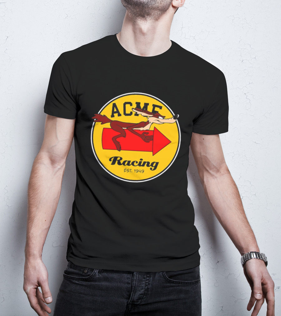 Acme Racing Wile E. Coyote Rocket Est 1949 Retro Cartoon T-Shirt