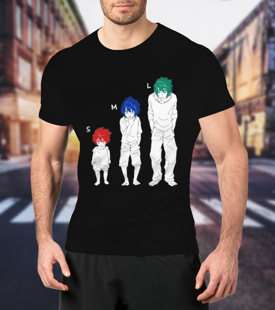 Anime Death Note L Character Evolution Sizes S M L T-Shirt