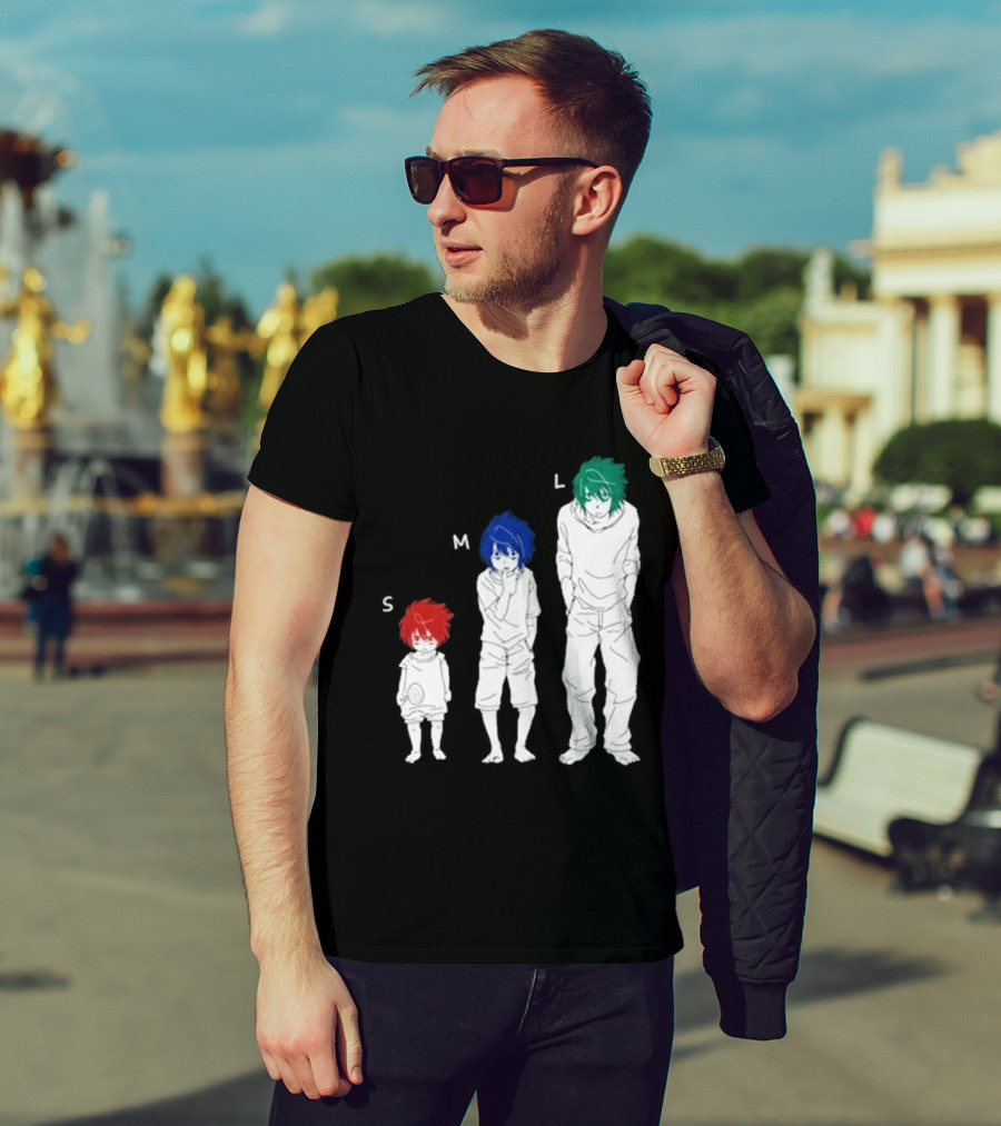 Anime Death Note L Character Evolution Sizes S M L T-Shirt