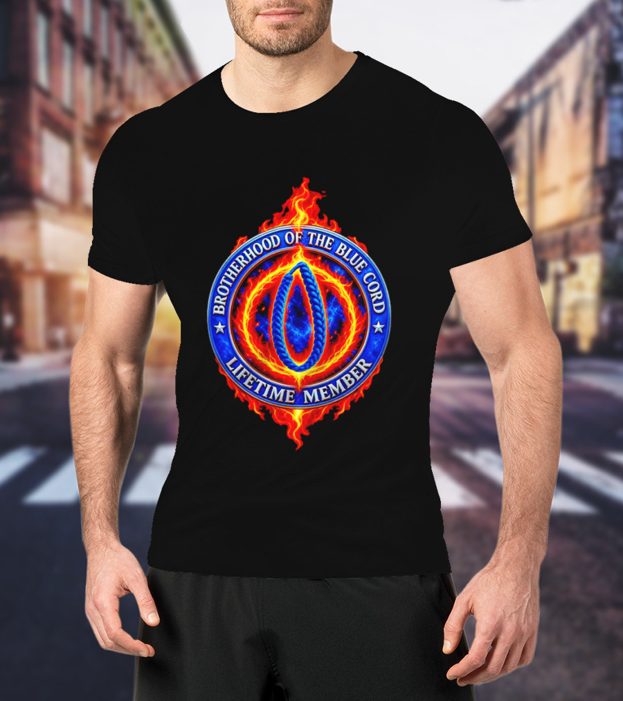 Brotherhood Of The Blue Cord Lifetime Member Fire Ring T-Shirt
