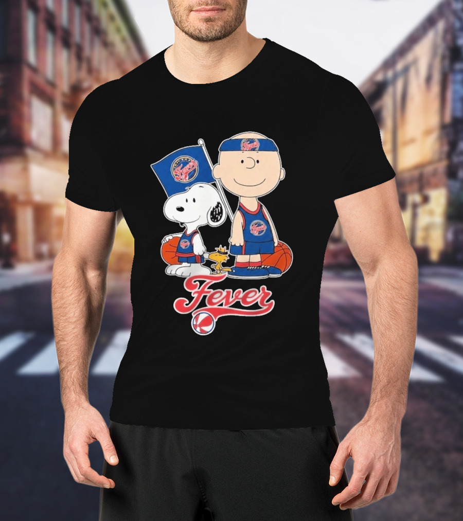 Indiana Fever Charlie Brown Snoopy WNBA Basketball Fever T-Shirt