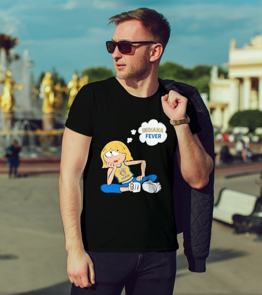 WNBA Indiana Fever Blonde Girl Cartoon Thought Bubble T-Shirt