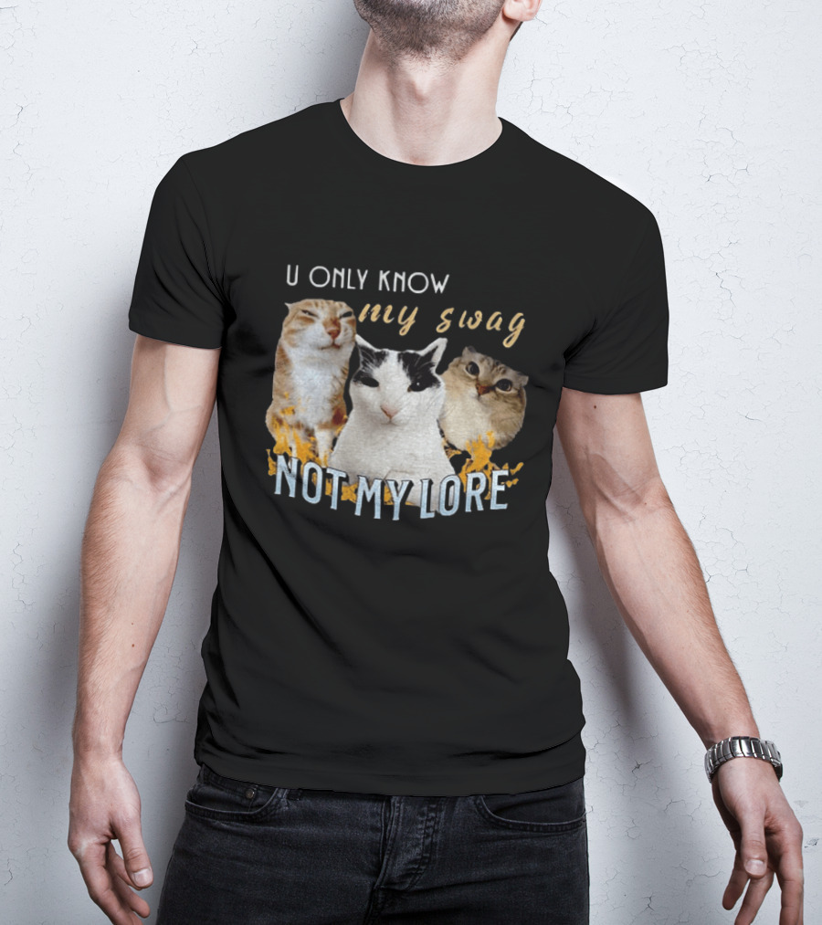 U Only Know My Swag Not My Lore Funny Cat Trio T-Shirt