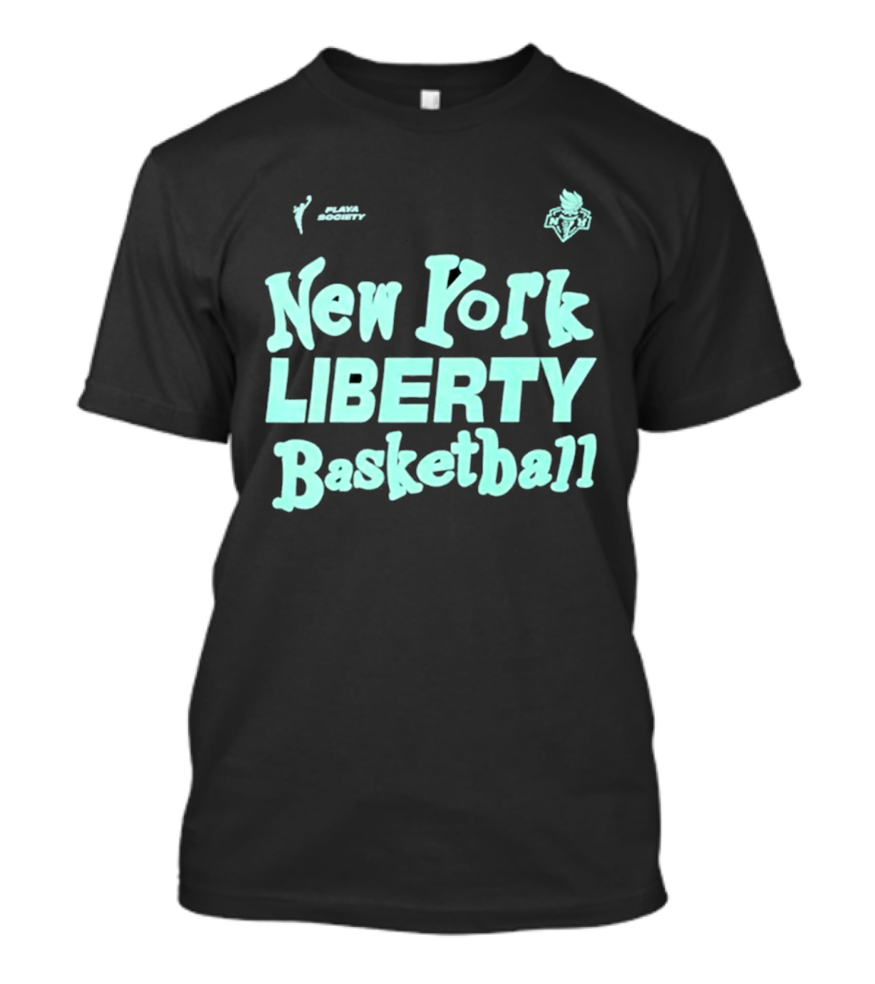 Jason Sudeikis Playa Society New York Liberty Basketball Wordmark T-Shirt