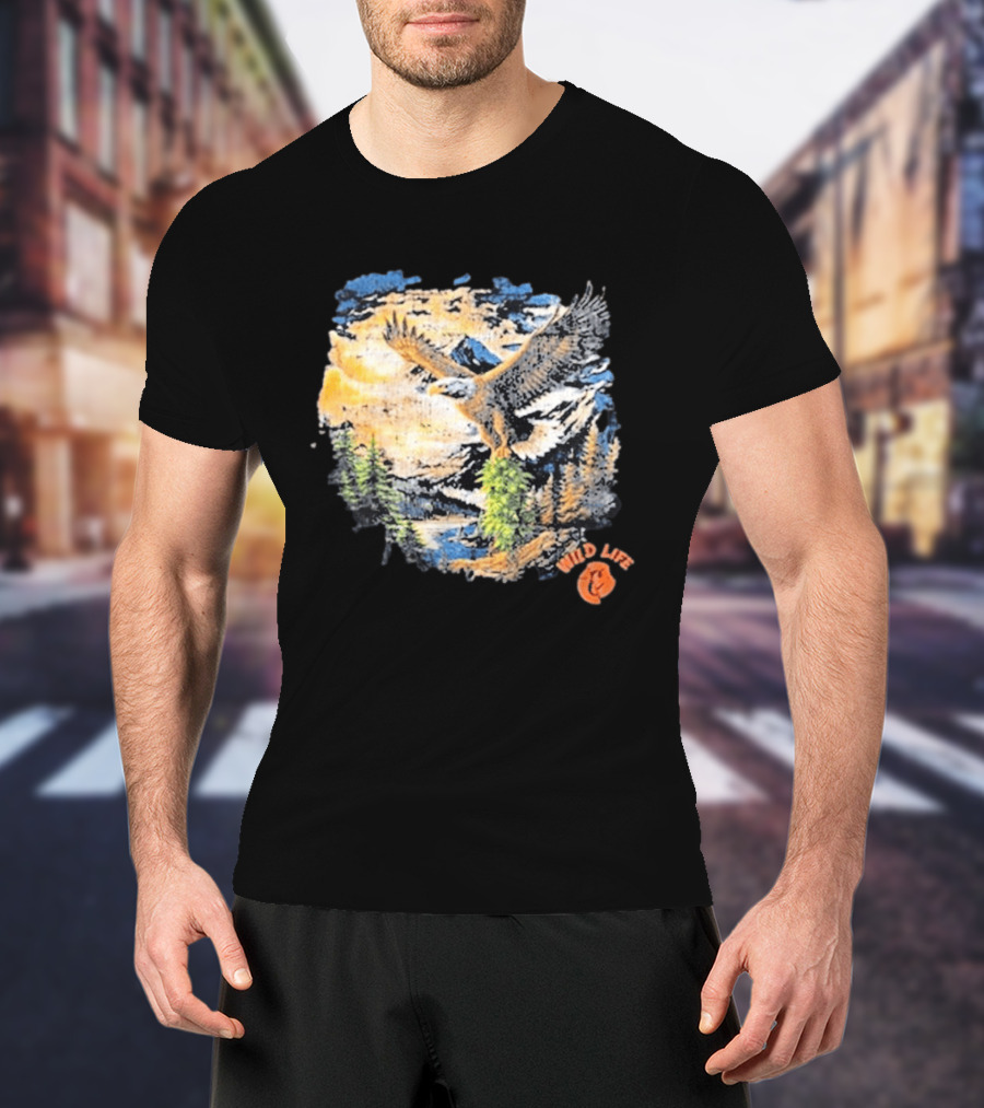 Cookies X Wildlife Soaring Eagle Mountain Scene T-Shirt