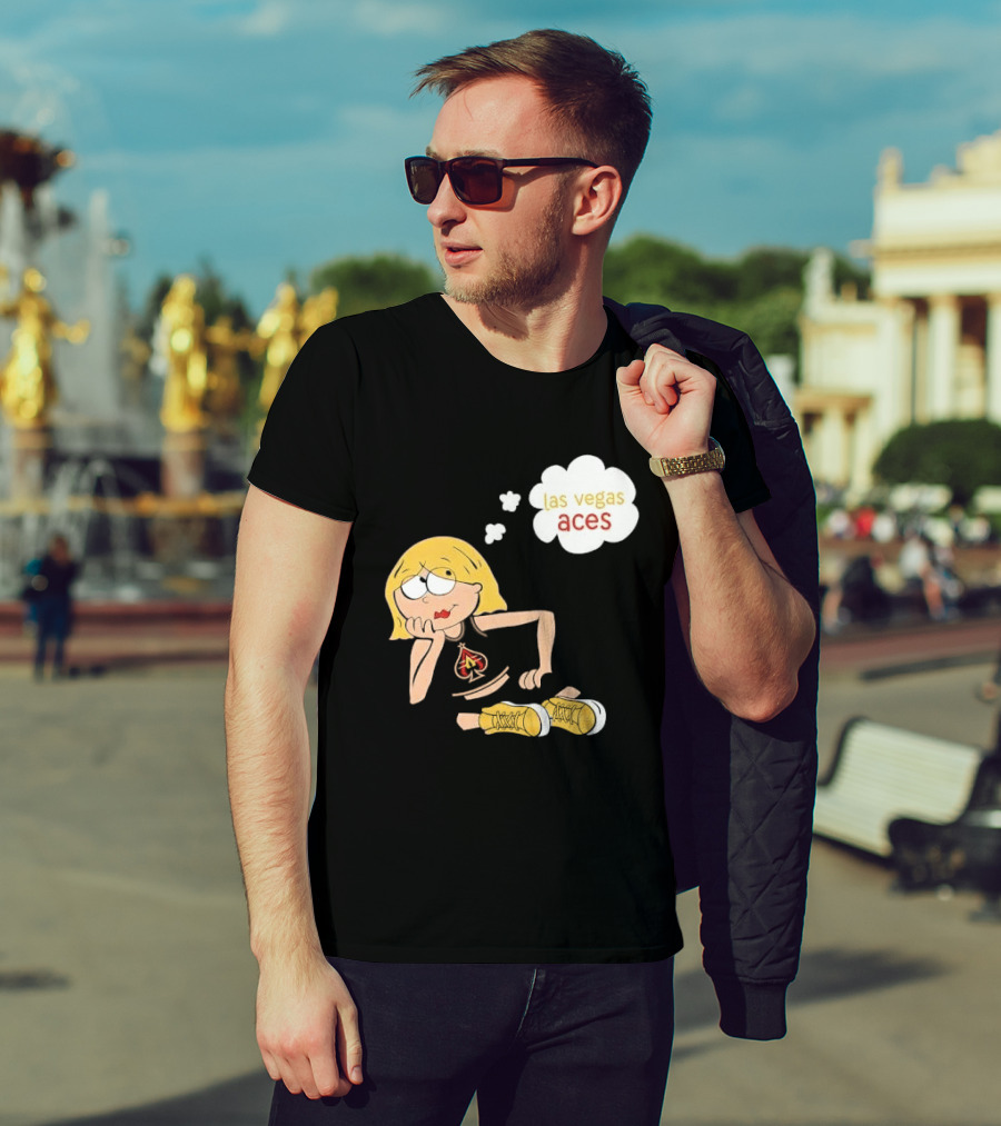 Las Vegas Aces WNBA Blonde Cartoon Girl Thought Bubble T-Shirt