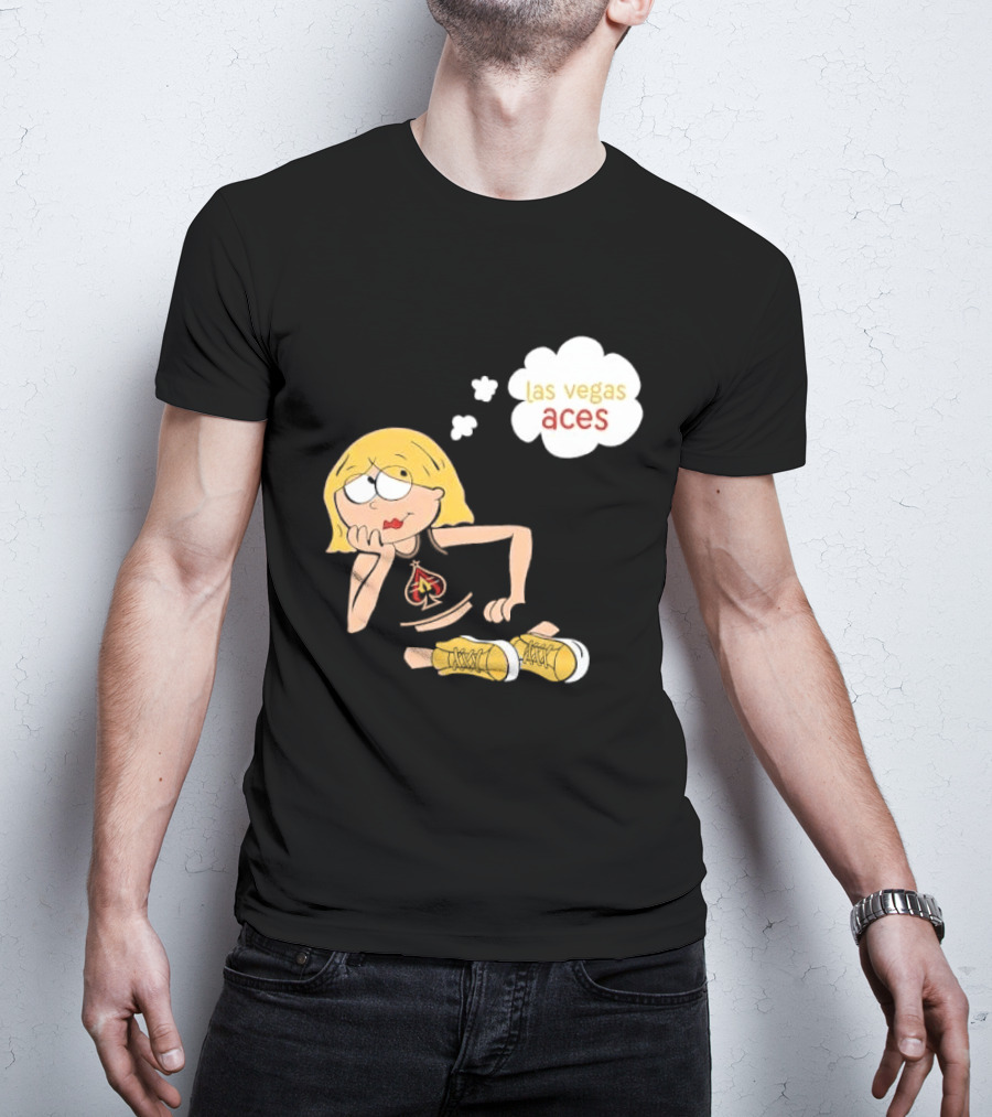 Las Vegas Aces WNBA Blonde Cartoon Girl Thought Bubble T-Shirt