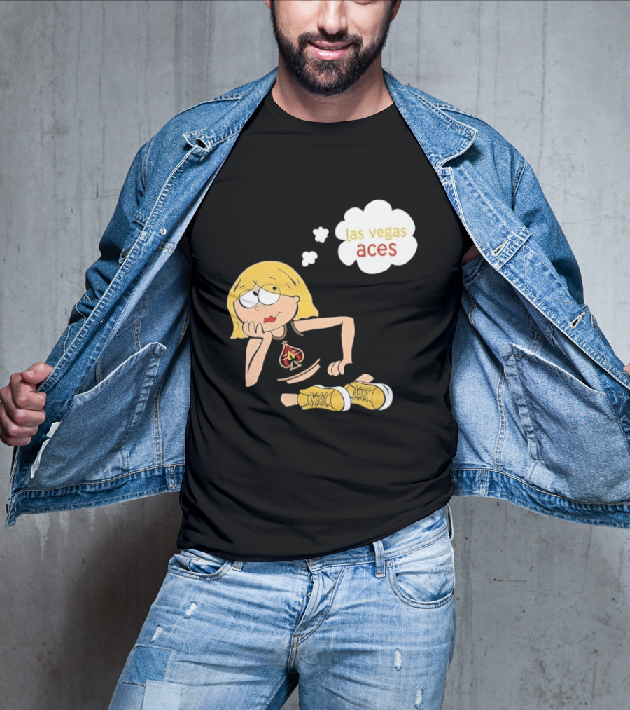 Las Vegas Aces WNBA Blonde Cartoon Girl Thought Bubble T-Shirt