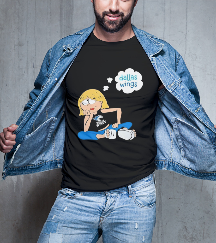 Dallas Wings WNBA Cartoon Blonde Girl Daydreaming Thought Bubble T-Shirt