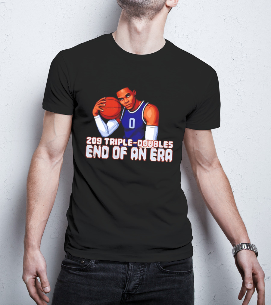 Russell Westbrook 209 Triple Doubles End Of An Era Basketball Legend Pixel T-Shirt