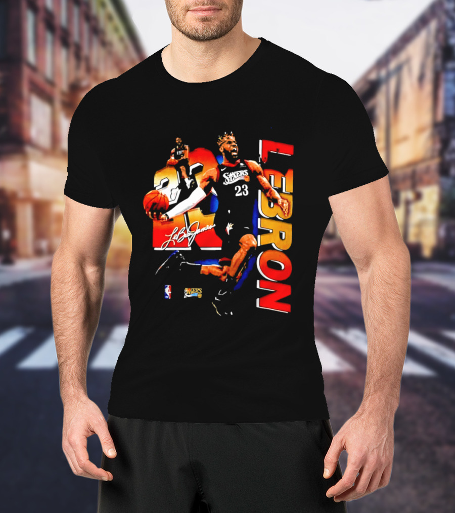 LeBron James 23 Sixers NBA Bootleg Philadelphia 76ers T-Shirt