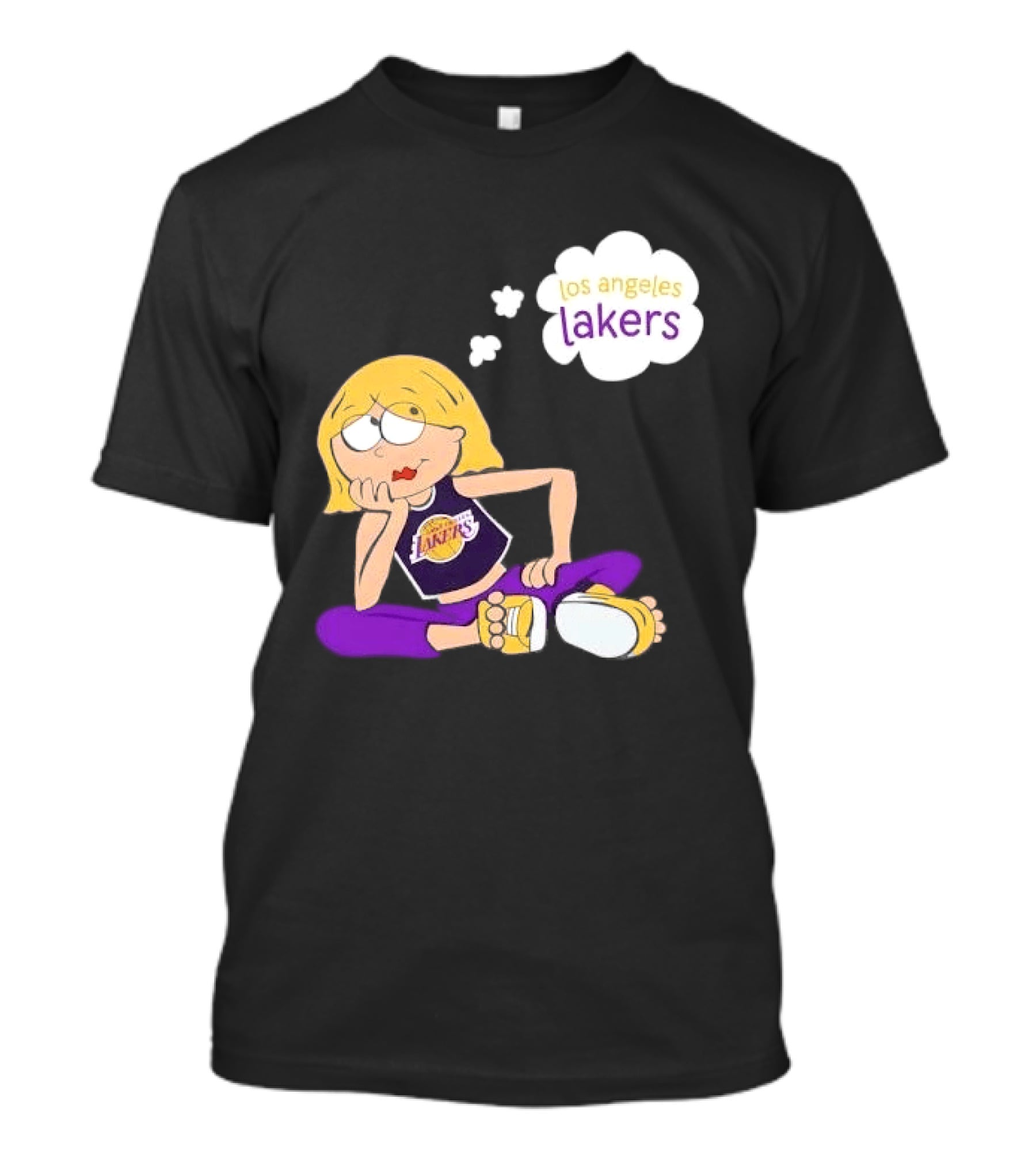 Los Angeles Lakers Cartoon Girl Daydreaming Thought Bubble T-Shirt