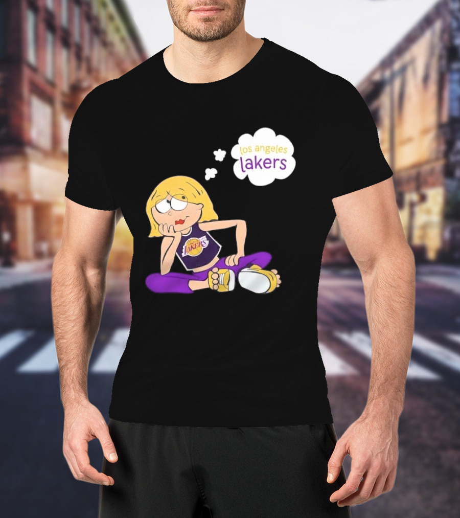Los Angeles Lakers Cartoon Girl Daydreaming Thought Bubble T-Shirt