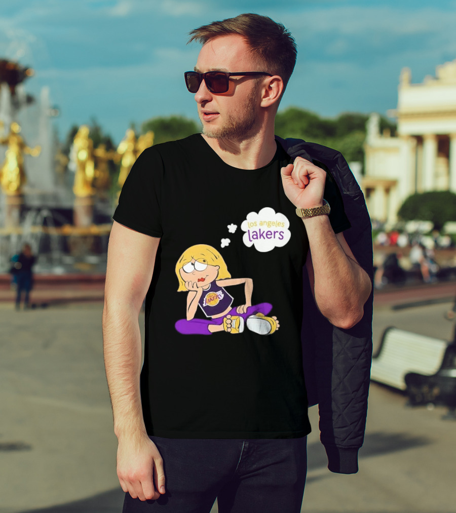 Los Angeles Lakers Cartoon Girl Daydreaming Thought Bubble T-Shirt