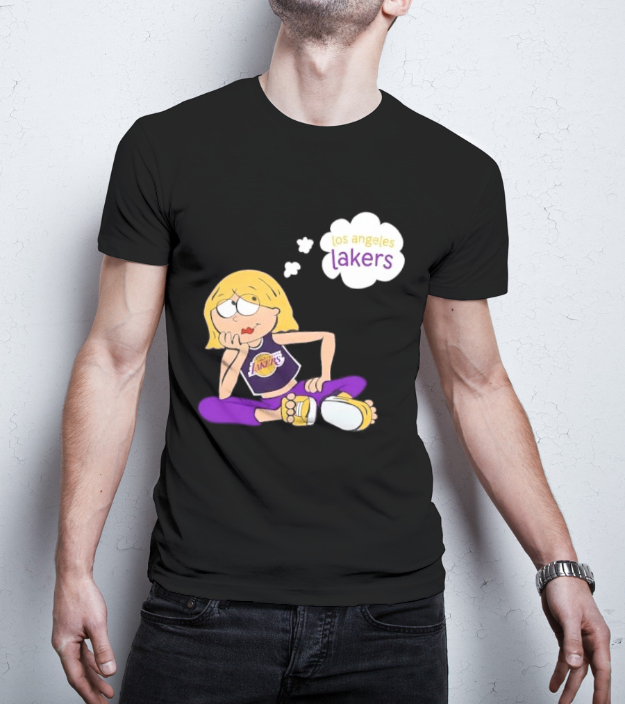 Los Angeles Lakers Cartoon Girl Daydreaming Thought Bubble T-Shirt