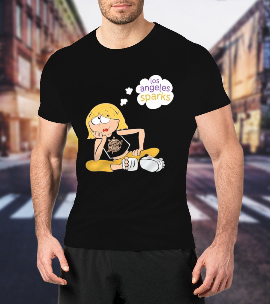 Los Angeles Sparks WNBA Blonde Girl With Astronaut Thought Bubble T-Shirt