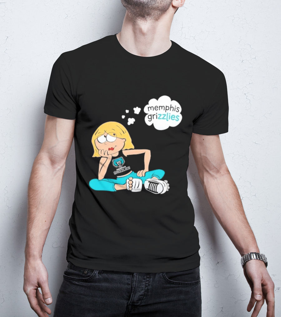 Memphis Grizzlies NBA Cartoon Blonde Girl Daydreaming Thought Bubble T-Shirt