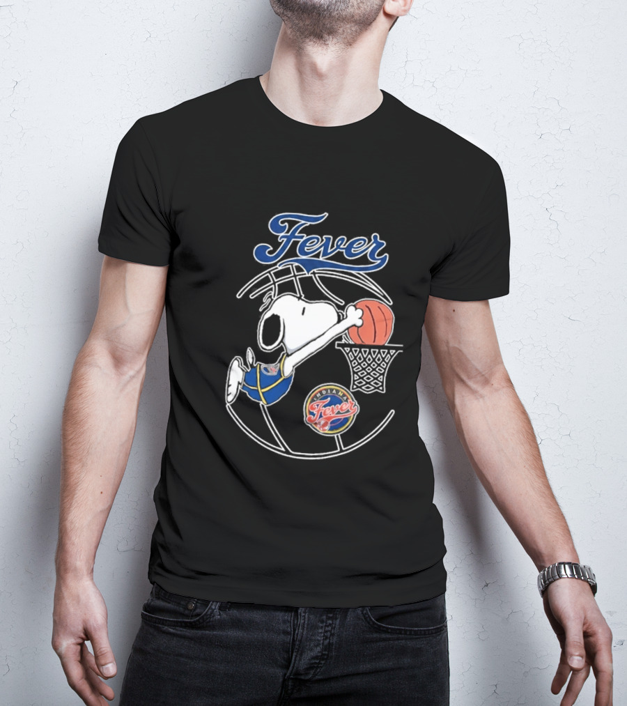 Snoopy Dunking Basketball Indiana Fever WNBA Peanuts T-Shirt