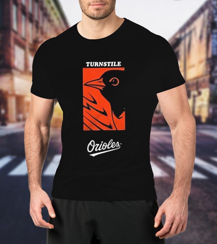 Turnstile Orioles Collaboration Bird Graphic Baltimore Team Merchandise T-Shirt
