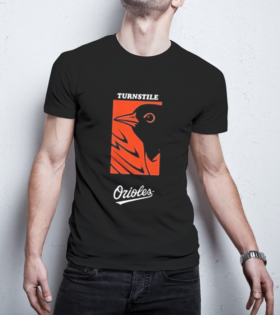 Turnstile Orioles Collaboration Bird Graphic Baltimore Team Merchandise T-Shirt