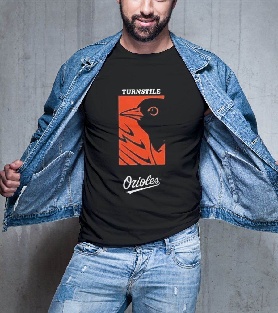 Turnstile Orioles Collaboration Bird Graphic Baltimore Team Merchandise T-Shirt