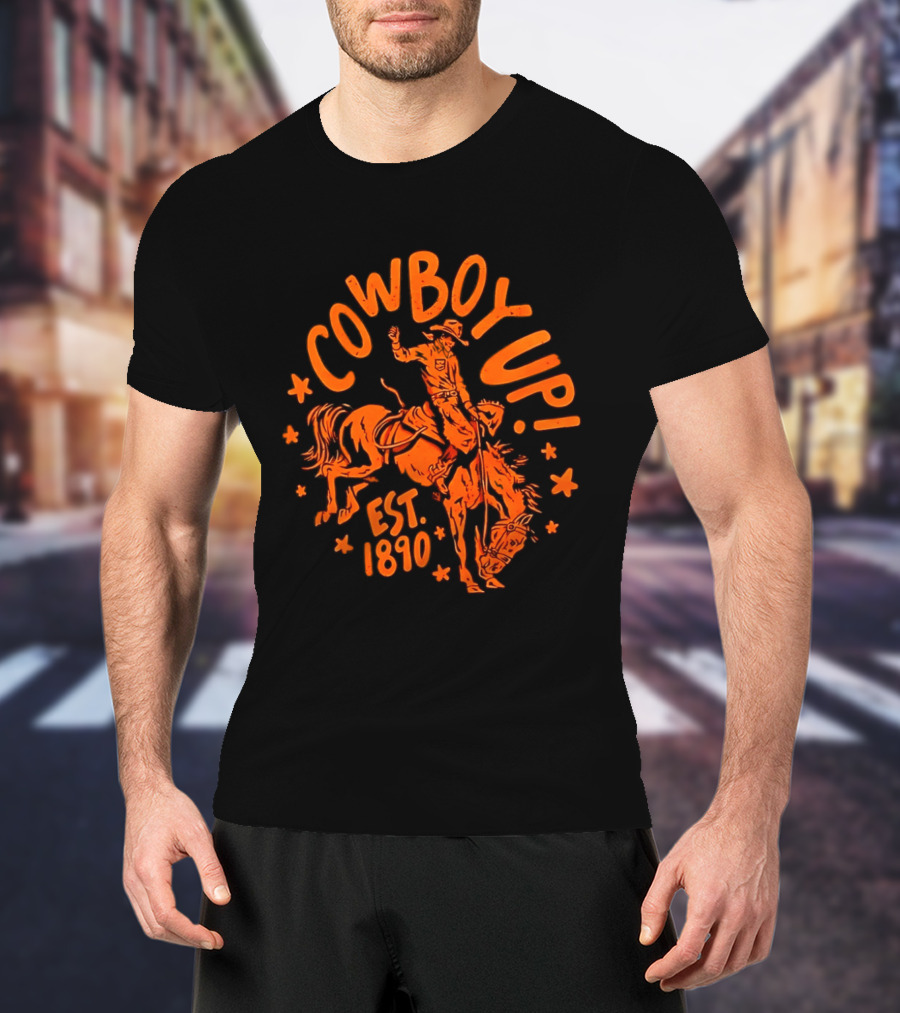 Cowboy Up Rodeo Bucking Bronco Est 1890 T-Shirt