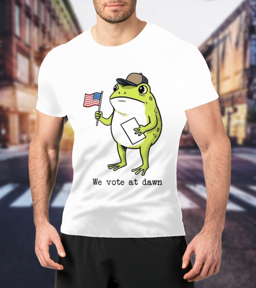 American Frog With Flag We Vote At Dawn T-Shirt