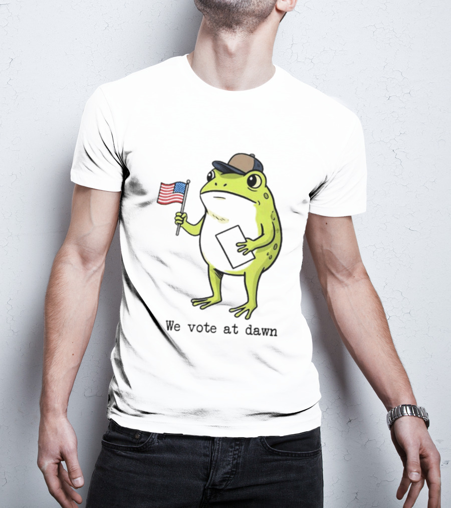 American Frog With Flag We Vote At Dawn T-Shirt