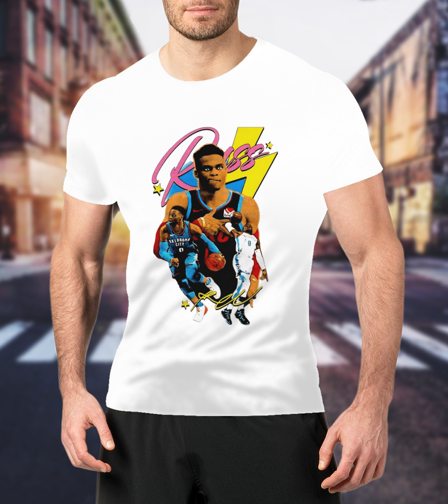 Russell Westbrook Oklahoma City Thunder NBA Russ Basketball Player Iconic Moments T-Shirt