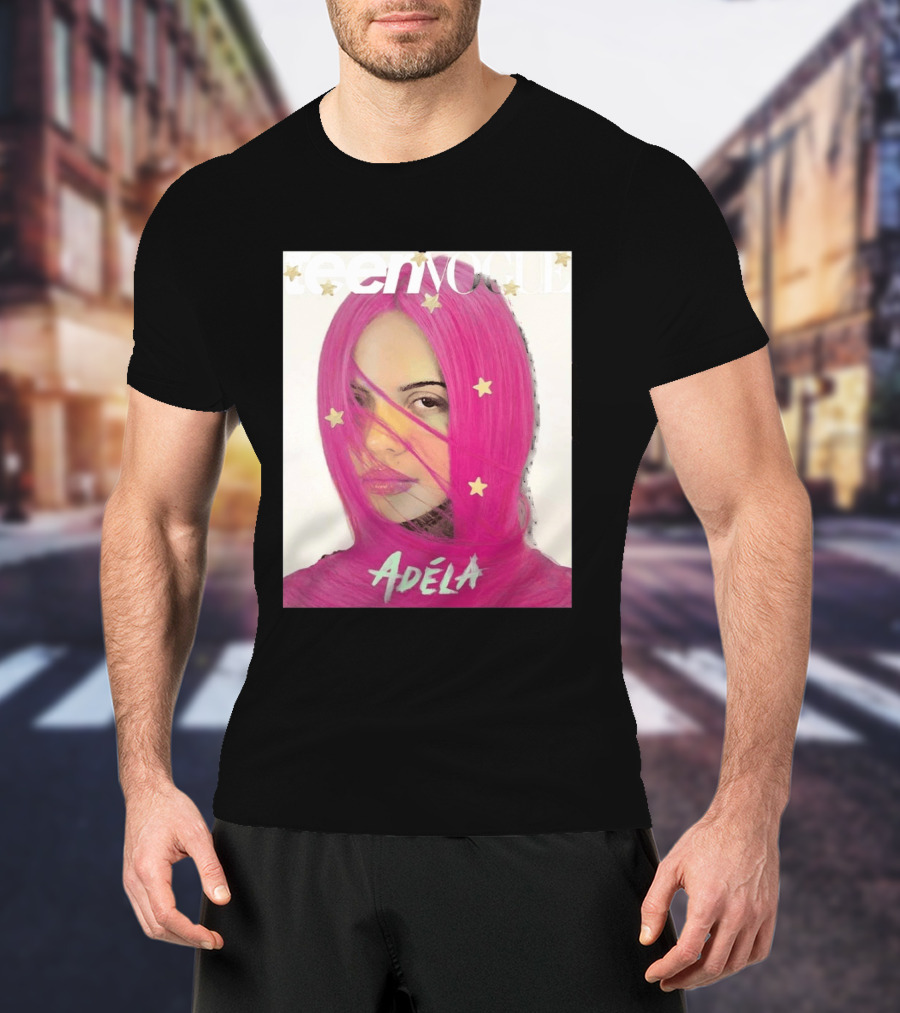 Teen Vogue Cover Adéla Pink Hair Star Accents T-Shirt