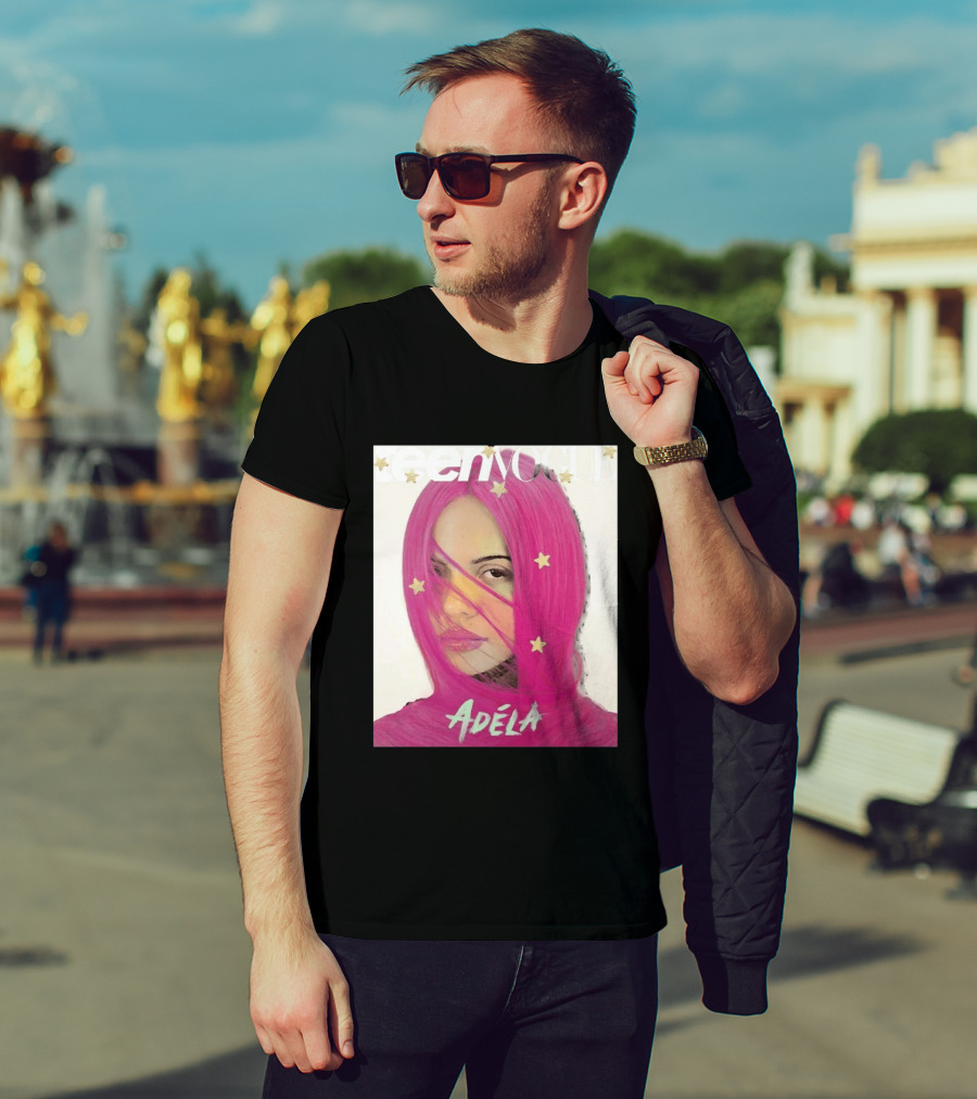 Teen Vogue Cover Adéla Pink Hair Star Accents T-Shirt