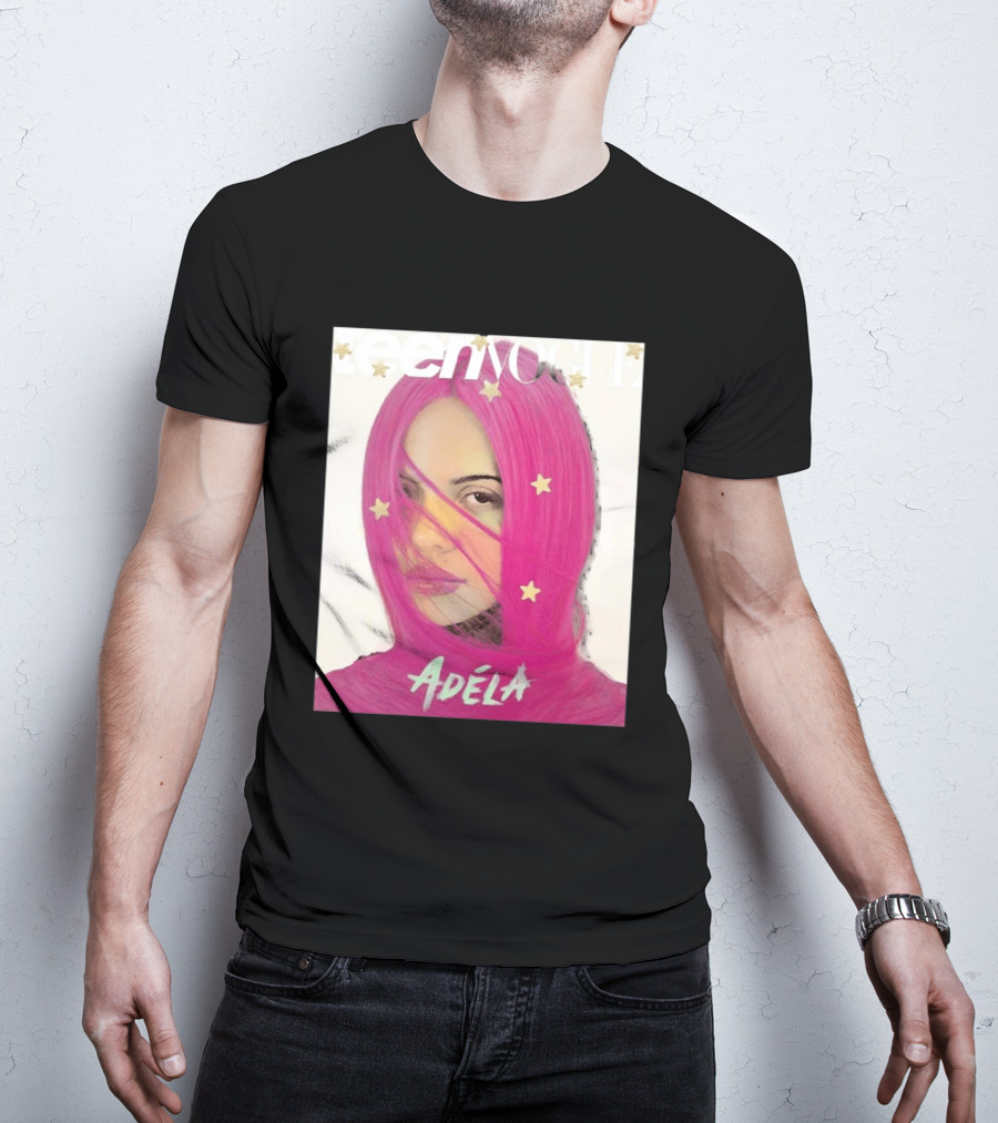 Teen Vogue Cover Adéla Pink Hair Star Accents T-Shirt