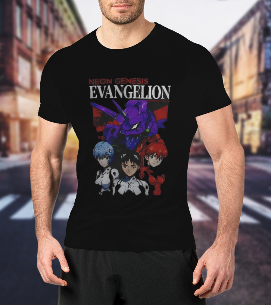 Neon Genesis Evangelion Rei Asuka Shinji With Unit 01 T-Shirt
