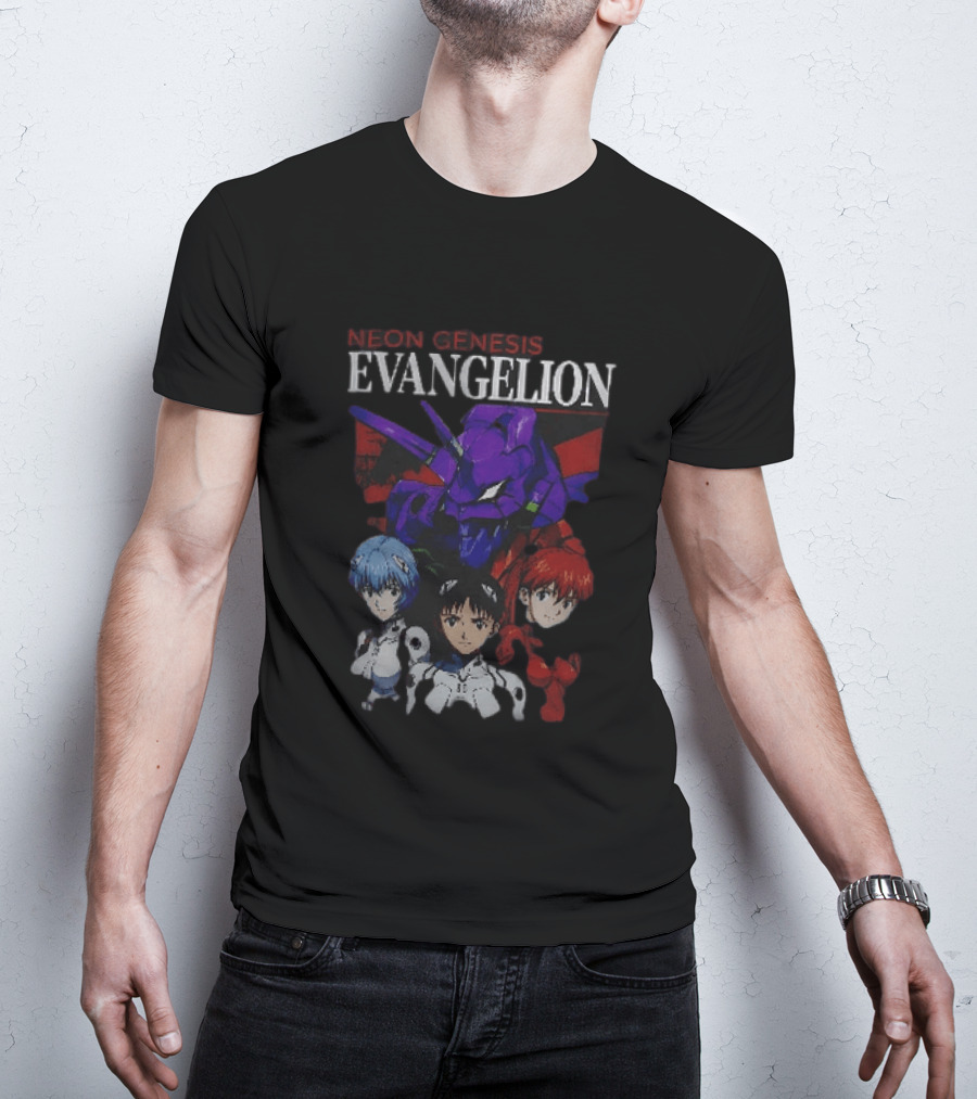 Neon Genesis Evangelion Rei Asuka Shinji With Unit 01 T-Shirt