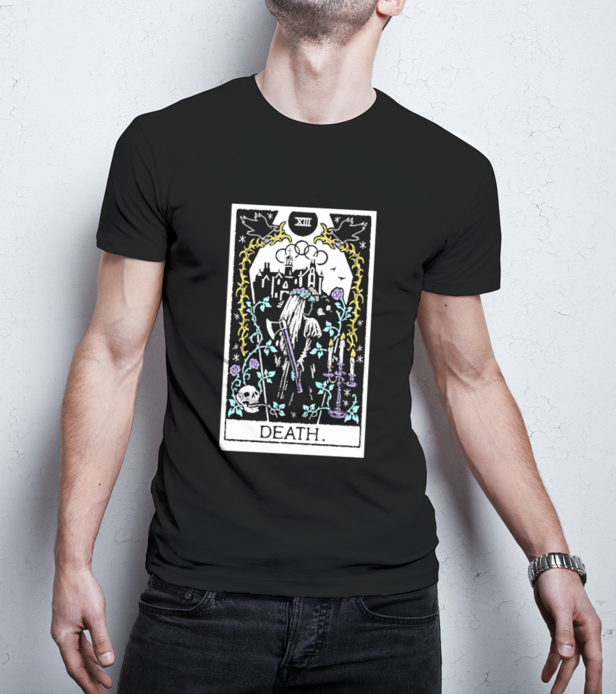 XIII Death Tarot Card Gothic Skull And Scythe T-Shirt